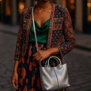 Handbag Chic sight Silver soft silverCrossbody Bag. Banana republic leather